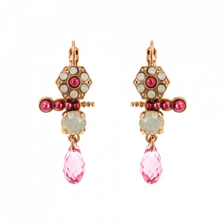 Cercei placati cu Aur roz de 24K, cu cristale Swarovski, Antigua | 1420/1-223-1RG6-Roz-5656