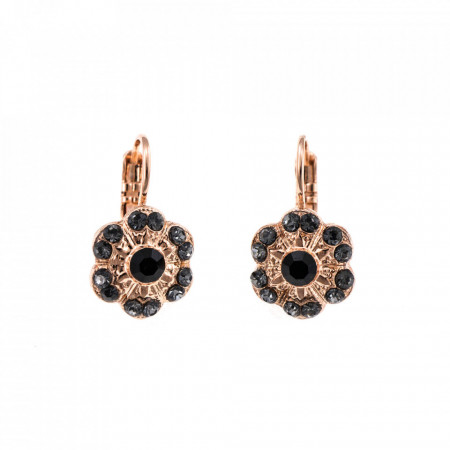 Cercei placati cu Aur roz de 24K, cu cristale Swarovski, Black Velvet | 1081-1073RG6-Multicolor-1776