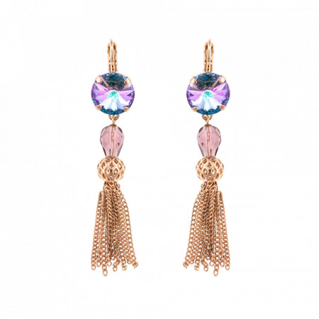 Cercei placati cu Aur roz de 24K, cu cristale Swarovski, Bohemian Rhapsody | 1423/5-1107RG6-Mov-5696