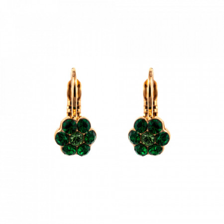 Cercei placati cu Aur roz de 24K, cu cristale Swarovski, Emerald | 1166/1-205360RG6-Verde-8956