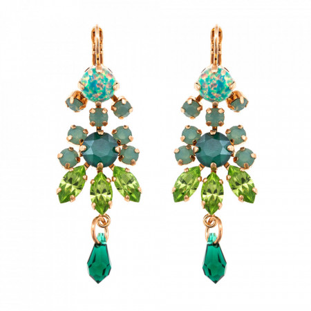 Cercei placati cu Aur roz de 24K, cu cristale Swarovski, Fern | 1529SO-M2143RG6