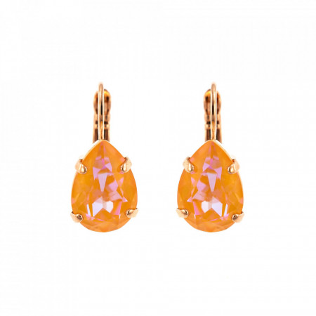 Cercei placati cu Aur roz de 24K, cu cristale Swarovski, Gardenia | 1032/1-140RG6-Portocaliu-1376