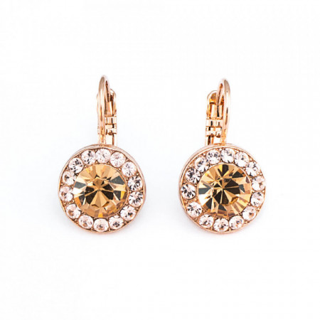 Cercei placati cu Aur roz de 24K, cu cristale Swarovski, Jackie | 1129-39132RG6-Bej-1986