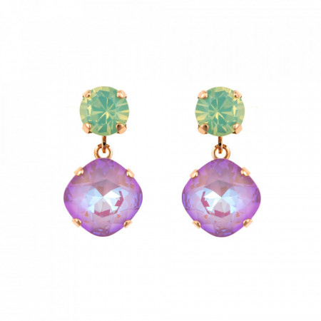 Cercei placati cu Aur roz de 24K, cu cristale Swarovski, Lavender | 1326/0-1910RG2-Multicolor-5386
