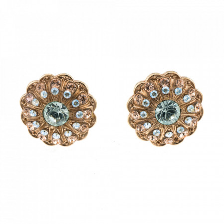 Cercei placati cu Aur roz de 24K, cu cristale Swarovski, Moondance | 1189-MOL361RG2-Bej-5406