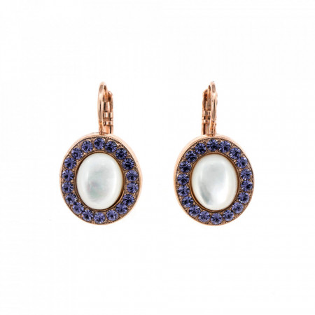 Cercei placati cu Aur roz de 24K, cu cristale Swarovski, Purple Rain | 1130-M1062RG6-Multicolor-1996