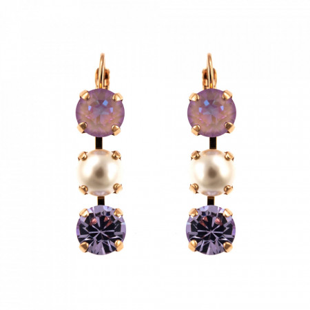 Cercei placati cu Aur roz de 24K, cu cristale Swarovski, Romance | 1440/1-139-10RG6-Multicolor-5996