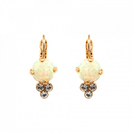 Cercei placati cu Aur roz de 24K, cu cristale Swarovski, Seashell | 1010SO-M9001RG6-Alb-1356
