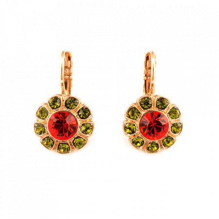 Cercei placati cu Aur roz de 24K, cu cristale Swarovski, Tiger Lily | 1131-1311RG6-Multicolor-2006