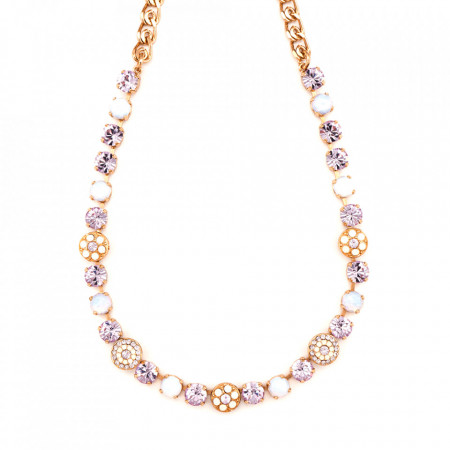 Colier placat cu Aur roz de 24K, cu cristale Swarovski, Purple Rain | 3044/1-M83371RG-Multicolor-6276