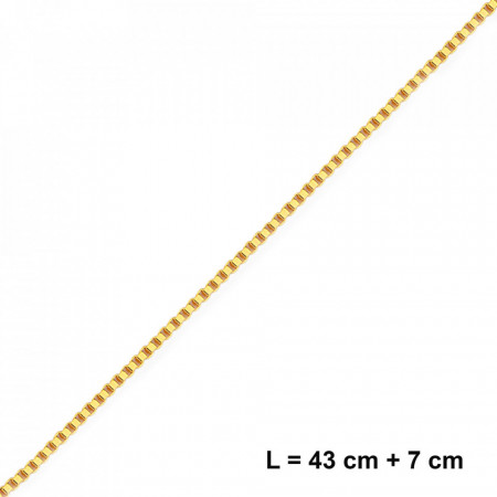 Lantisor Veneziana, 50 cm, placat cu 3 straturi aur-Auriu-7756