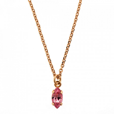Pandantiv cu lant placat cu Aur roz de 24K, cu cristale Swarovski, Antigua | 5633/51-223RG-Roz-7006
