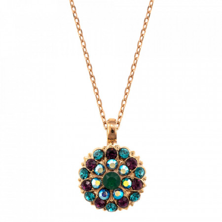 Pandantiv cu lant placat cu Aur roz de 24K, cu cristale Swarovski, Guardian Angel | 5212-1025RG-Multicolor-6796