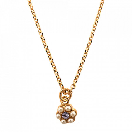 Pandantiv cu lant placat cu Aur roz de 24K, cu cristale Swarovski, Romance | 5166/10-139-10RG-Multicolor-8966