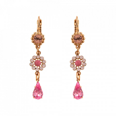 Cercei placati cu Aur roz de 24K, cu cristale Swarovski, Antigua | 1111-223-1RG6-Roz-1947