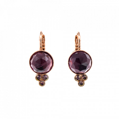 Cercei placati cu Aur roz de 24K, cu cristale Swarovski, Bohemian Rhapsody | 1018-M1072RG6-Mov-1277