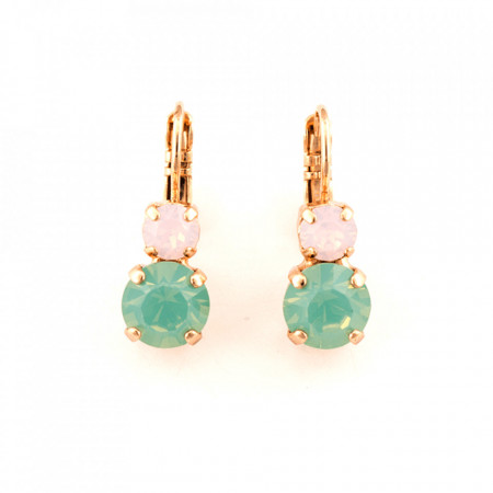 Cercei placati cu Aur roz de 24K, cu cristale Swarovski, California Dreaming | 1190-1028RG6-Multicolor-5417