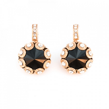 Cercei placati cu Aur roz de 24K, cu cristale Swarovski, Check Mate | 1386-280-1RG6-Multicolor-5527