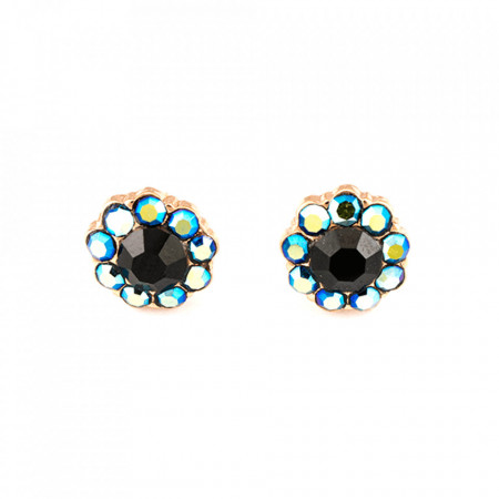Cercei placati cu Aur roz de 24K, cu cristale Swarovski, Grease Lightning | 1379-667RG2-Multicolor-5507