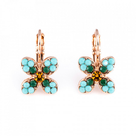 Cercei placati cu Aur roz de 24K, cu cristale Swarovski, Happy Days | 1138-1007RG6-Multicolor-2047