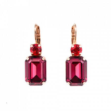 Cercei placati cu Aur roz de 24K, cu cristale Swarovski, Lady In Red | 1233/1-1070RG6-Roz-5587