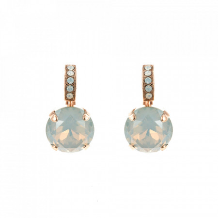 Cercei placati cu Aur roz de 24K, cu cristale Swarovski, October Lucky Birthstone | 1056-234234RG6-Alb-1567