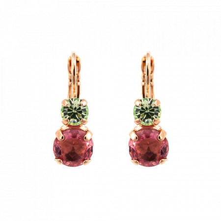 Cercei placati cu Aur roz de 24K, cu cristale Swarovski, Spring Flowers | 1190-2141RG6-Multicolor-5437