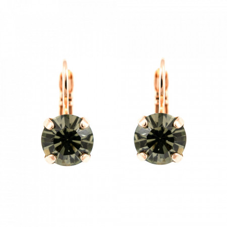 Cercei placati cu Aur roz de 24K, cu cristale Swarovski, Earl Grey | 1440-215RG6-Gri-9067