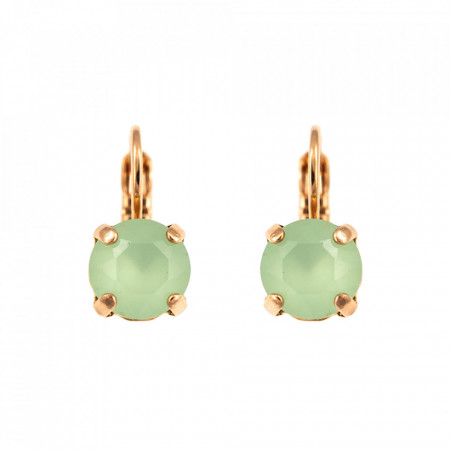 Cercei placati cu Aur roz de 24K, cu cristale Swarovski, Fern | 1440-008RG6-Verde-8927
