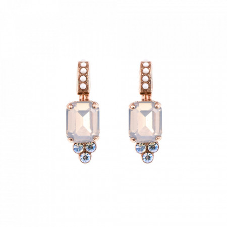 Cercei placati cu Aur roz de 24K, cu cristale Swarovski, Forever | 1009/1-5087RG6-Alb-1317