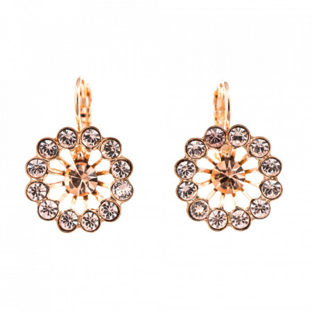 Cercei placati cu Aur roz de 24K, cu cristale Swarovski, Jackie | 1195/1-39132RG6-Bej-5497