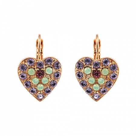 Cercei placati cu Aur roz de 24K, cu cristale Swarovski, Lavender | 1008/5-1910RG6-Multicolor-1307