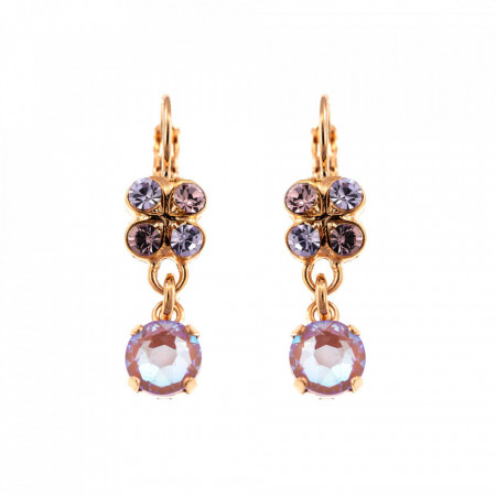 Cercei placati cu Aur roz de 24K, cu cristale Swarovski, Lavender | 1535-1910RG6-Multicolor-6127