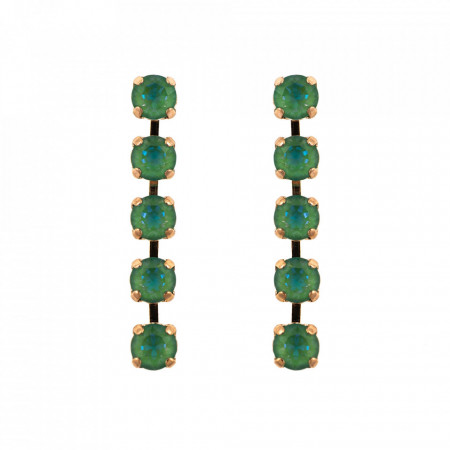Cercei placati cu Aur roz de 24K, cu cristale Swarovski, Silky Sage DeLite | 1430/5-169169RG2-Verde-5727
