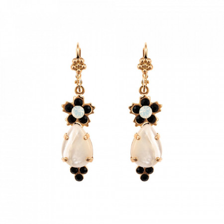 Cercei placati cu Aur roz de 24K, cu cristale Swarovski, St. Martin - Caribbean Life | 1050-M87-3RG1-Multicolor-1547