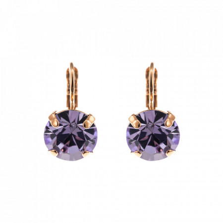 Cercei placati cu Aur roz de 24K, cu cristale Swarovski, Violet - Colors | 1448A-371RG6-Mov-6047