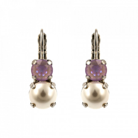 Cercei placati cu rodiu, cu cristale Swarovski, Romance | 1191-139-10RO6-Multicolor-5467