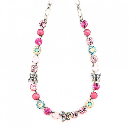 Colier placat cu Argint 925, cu cristale Swarovski, Spring Flowers | 3063-323SP-Roz-6287
