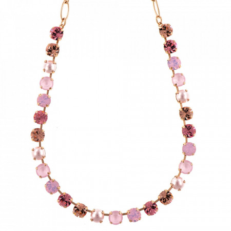Colier placat cu Aur roz de 24K, cu cristale Swarovski, Antigua | 3252-223-1RG-Roz-6167