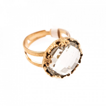 Inel placat cu Aur roz de 24K, cu cristale Swarovski, On a Clear Day | 7220-001ARG-Transparent-7497