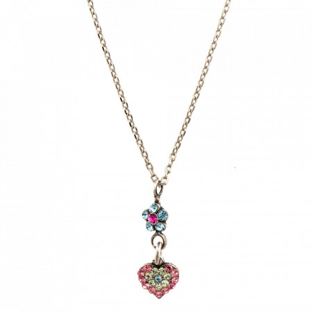 Pandantiv cu lant placat cu Argint 925, cu cristale Swarovski, Spring Flowers | 5322/9-2141SP-Multicolor-6877