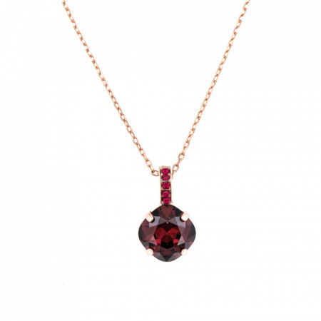 Pandantiv cu lant placat cu Aur roz de 24K, cu cristale Swarovski, Lady In Red | 5326/1-1070RG-Rosu-6897