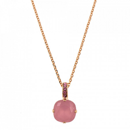 Pandantiv cu lant placat cu Aur roz de 24K, cu cristale Swarovski, Antigua | 5326/2-223026RG-Roz-6907