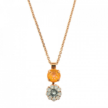 Pandantiv cu lant placat cu Aur roz de 24K, cu cristale Swarovski, Gardenia | 5352-1913RG-Alb-6927