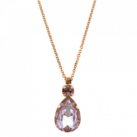 Pandantiv cu lant placat cu Aur roz de 24K, cu cristale Swarovski, Cappuccino DeLite | 5044/30-212148RG-Multicolor-6337