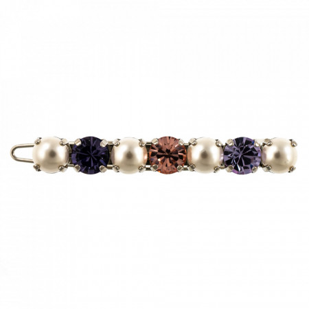 Agrafa de par placata cu rodiu, cu cristale Swarovski, Romance | 9252-139-10RO-Multicolor-6208