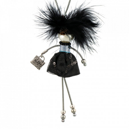 Bambola in Stile Parigino-Rock-Black-Negru-858