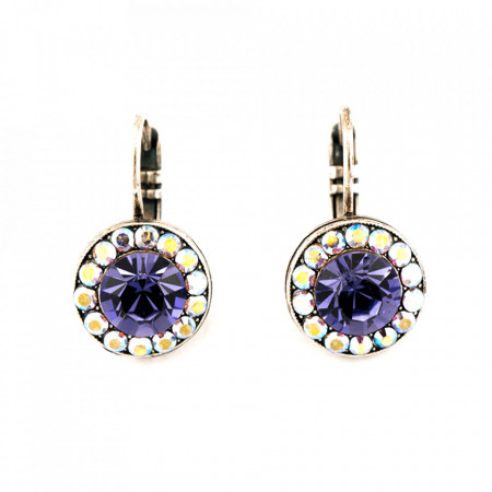 Cercei placati cu Argint 925, cu cristale Swarovski, Provence Lavender | 1129-539SP6-Mov-1988