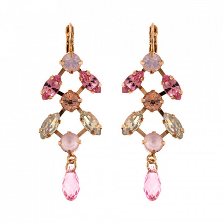 Cercei placati cu Aur roz de 24K, cu cristale Swarovski, Antigua | 1105-223-1RG6-Roz-1928