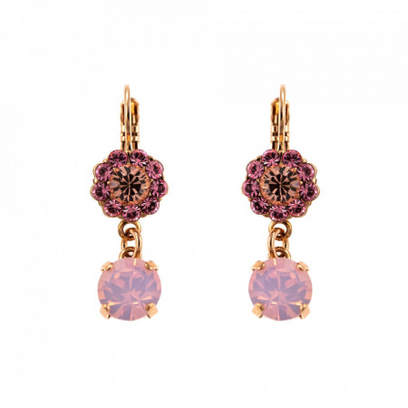Cercei placati cu Aur roz de 24K, cu cristale Swarovski, Antigua | 1153-223-1RG6-Roz-5308